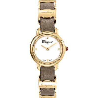 Salvatore Ferragamo Varina Leather Strap Watch, 22mm