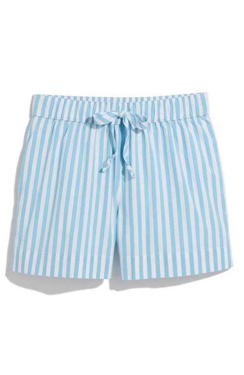 Stripe Poplin Drawstring Shorts in Kitt Stripe-Mistblue