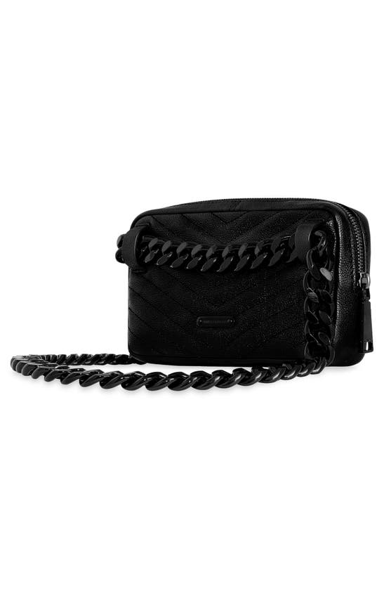 Shop Rebecca Minkoff Edie Quilted Leather Convertible Belt Bag In Black
