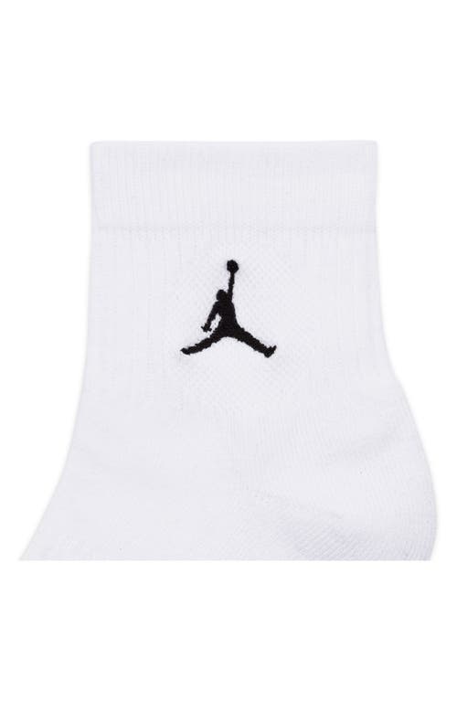 Shop Jordan Assorted Pack Of 3 Everyday Ankle Socks In White/grey/black