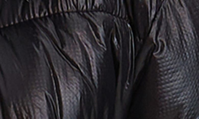 Noize Quilted Long Hooded Puffer Jacket In Black