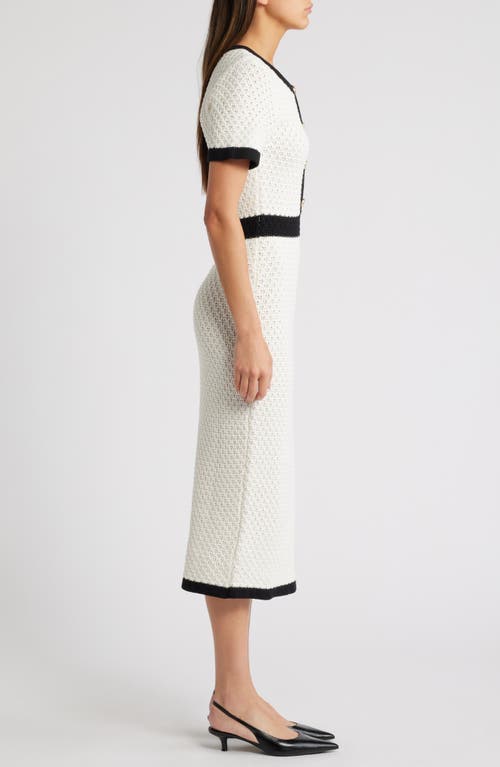 Shop Zoe And Claire Short Sleeve Sweater Dress In Off White