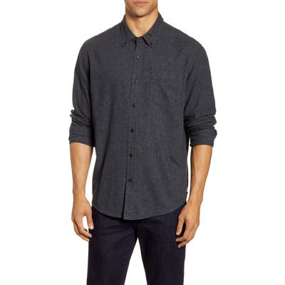 Rails Runson Regular Fit Button-Down Flannel Shirt, Grey
