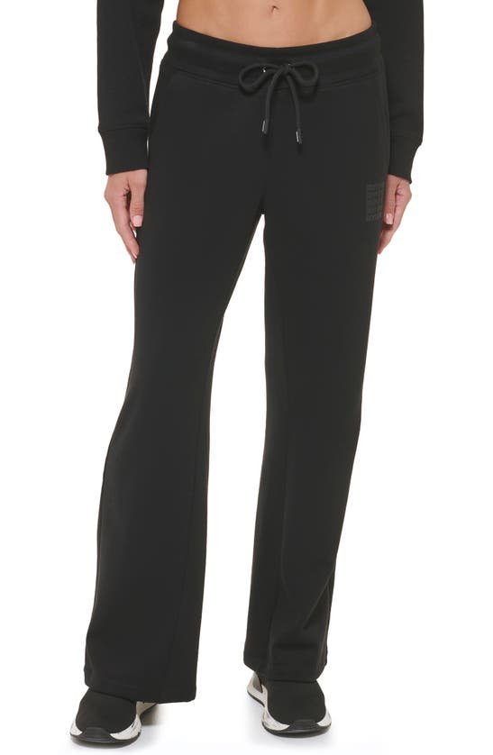 Dkny Repeat Fleece Sweatpants In Black