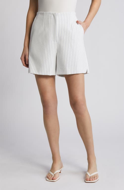 French Connection Whisper Pinstripe Shorts 18-Summer White-Marine at