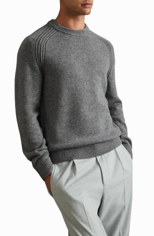 Reiss Cloud Wool Blend Sweater in Mid Grey Melange 