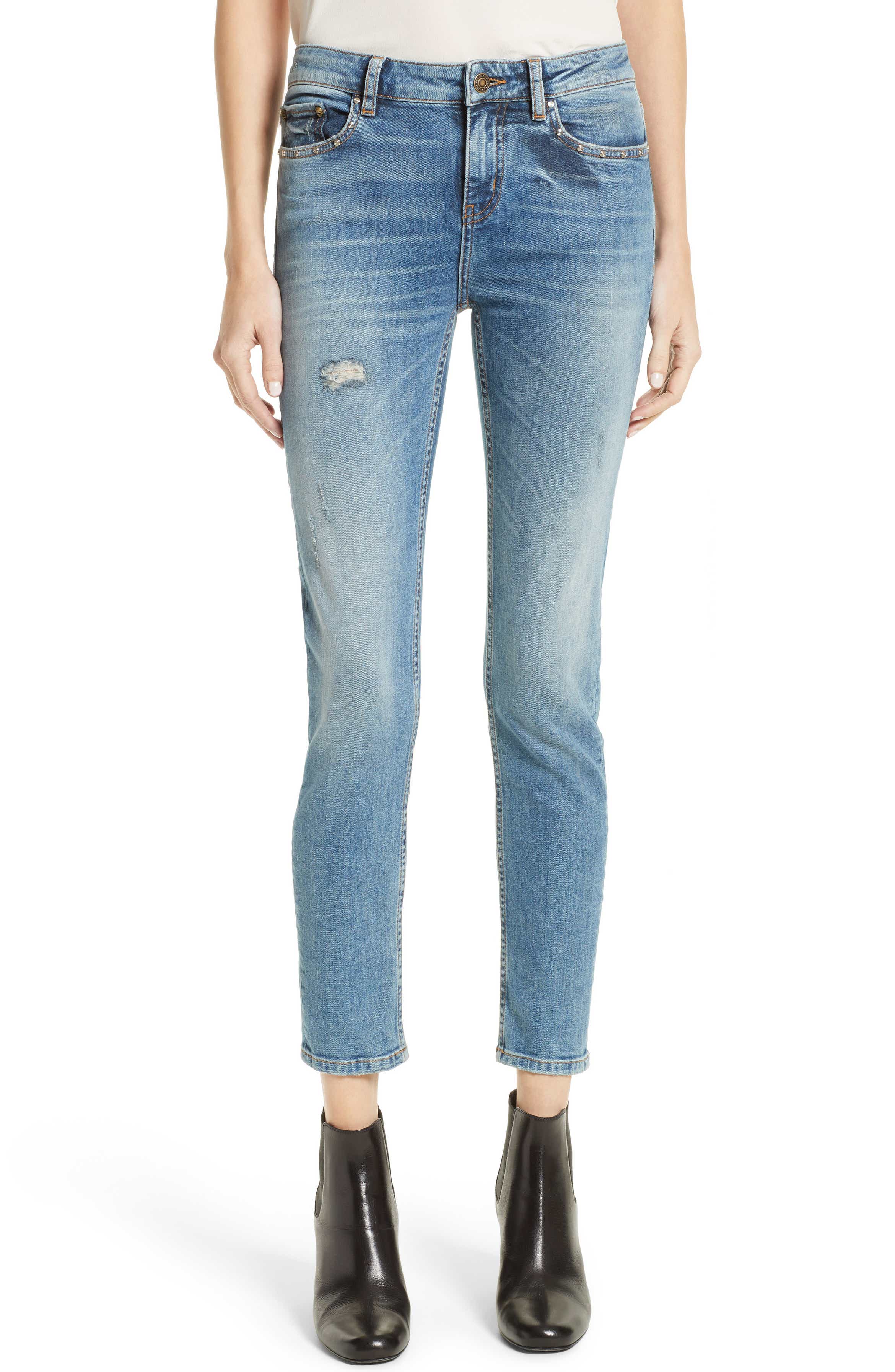 The Kooples Blue Billy Crop Skinny Jeans | Nordstrom
