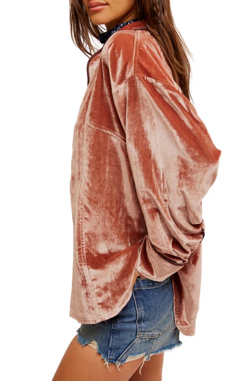 Shop Free People Luxy Long Sleeve Velvet Top In Cedar Wood