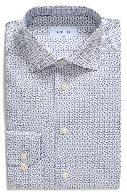 Shop Eton Slim Fit Micro Paisley Print Dress Shirt In Pastel Blue