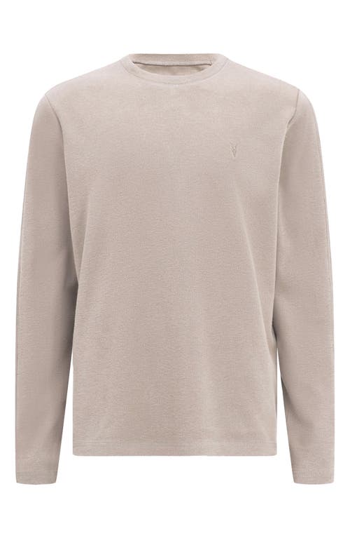 Shop Allsaints Rowe Long Sleeve Waffle Knit T-shirt In Boston Taupe