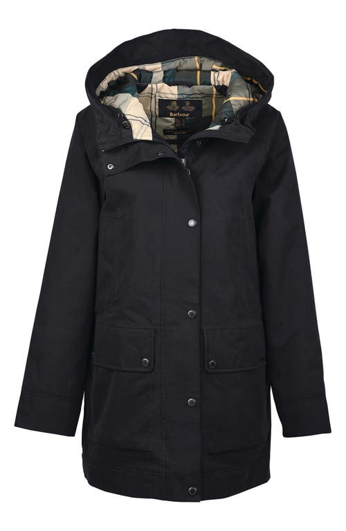 Barbour Winter Beadnell Womens Waterproof Jacket In Black/ancient
