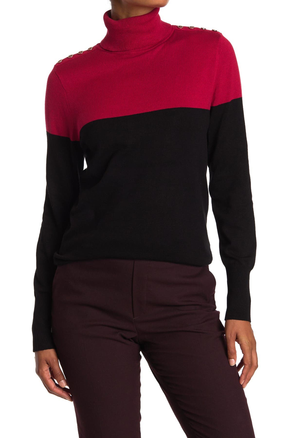 button shoulder sweater women's