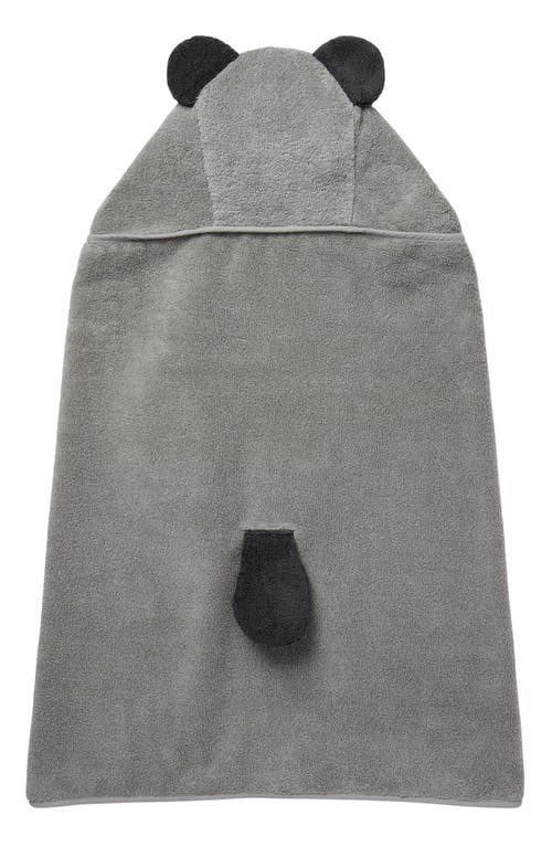 Mori Panda Hooded Towel In Gray