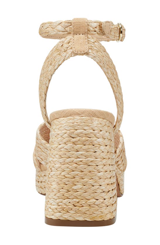 Shop Marc Fisher Ltd Janie Raffia Ankle Strap Platform Sandal In Light Natural