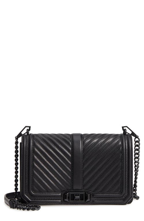 Rebecca Minkoff Love Chevron Quilted Crossbody Bag in Black at Nordstrom