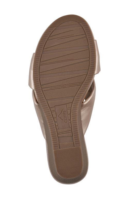 Shop Cliffs By White Mountain Candie Wedge Sandal In Rose Gold/met/smooth