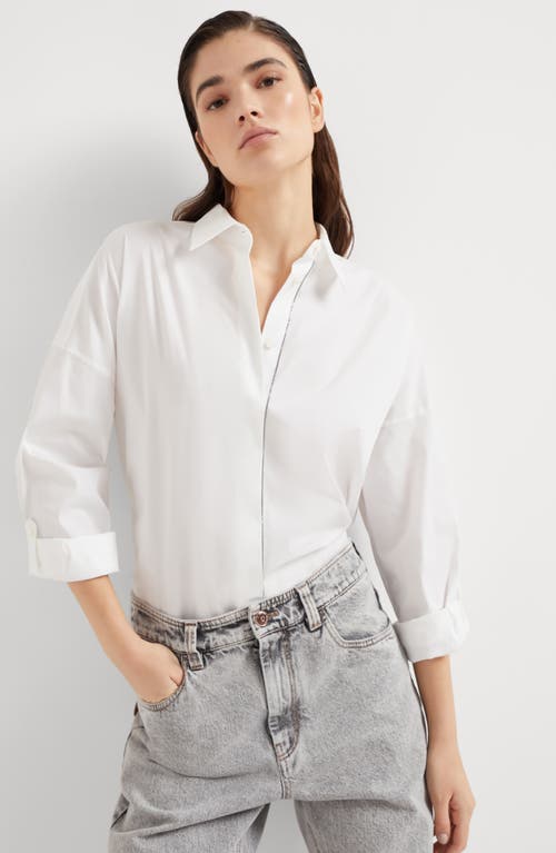 Shop Brunello Cucinelli Poplin Shirt In White