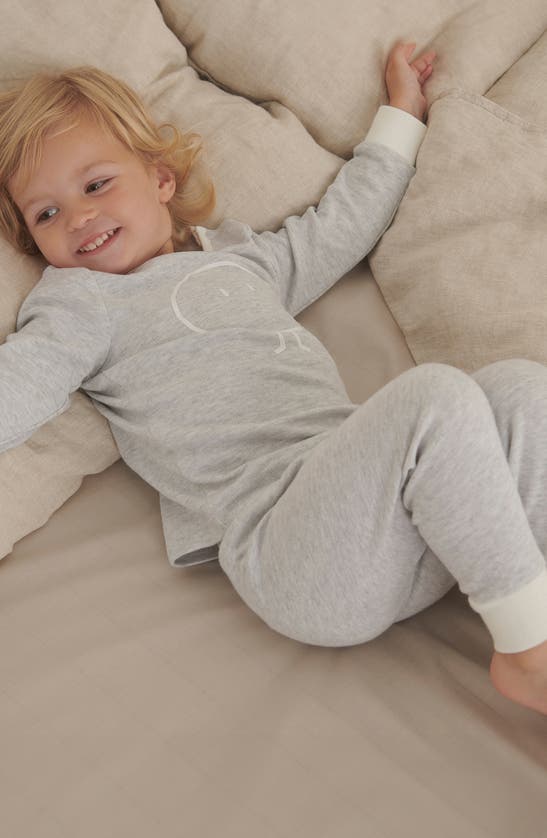 Mori Snoozy Fitted Two-piece Graphic Pajamas In Grey