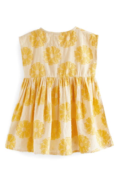 Shop Next Kids' Floral Jacquard Sleeveless Dress In Yellow