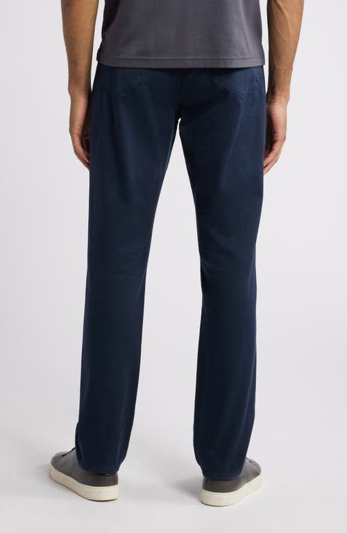 Shop Johnston & Murphy Straight Leg Stretch Pima Cotton Pants In Navy