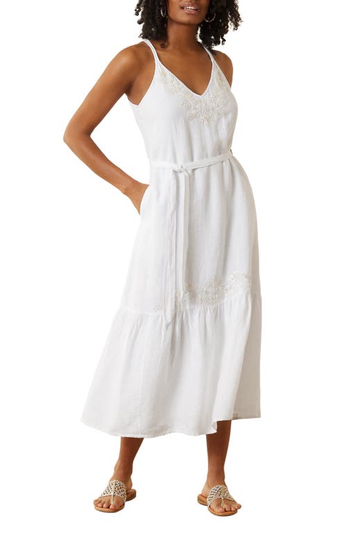 Tommy Bahama Coastalina Embellished Linen Sundress White at Nordstrom,