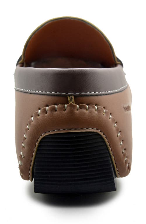 Aston Marc Mens Faux Leather Slip-on Driving Moccasins In Tan