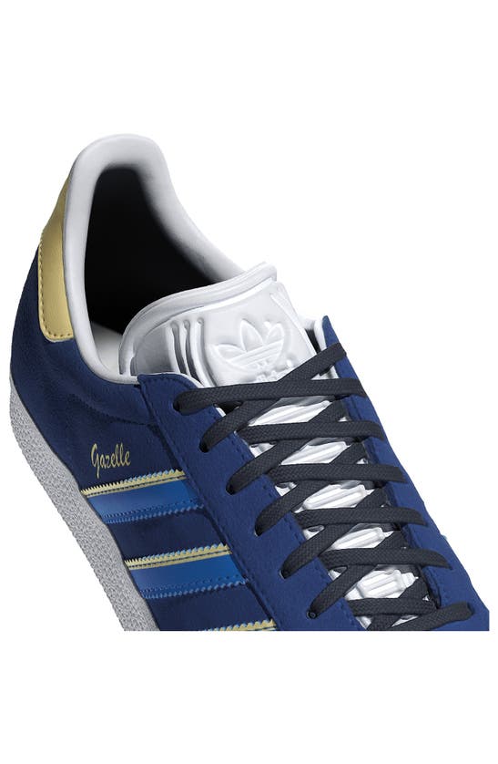 Shop Adidas Originals Gazelle Sneaker In Royal Blue/ Blue/ Yellow