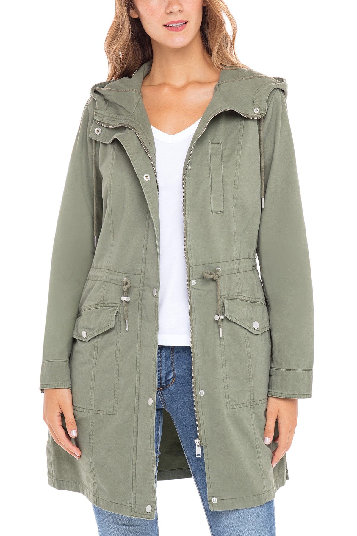 Sebby | Mid Length Twill Utility Jacket | Nordstrom Rack