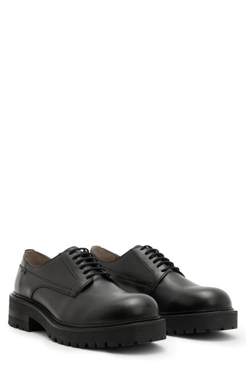 Shop Allsaints Hank Gibson Chunky Derby In Black Leather