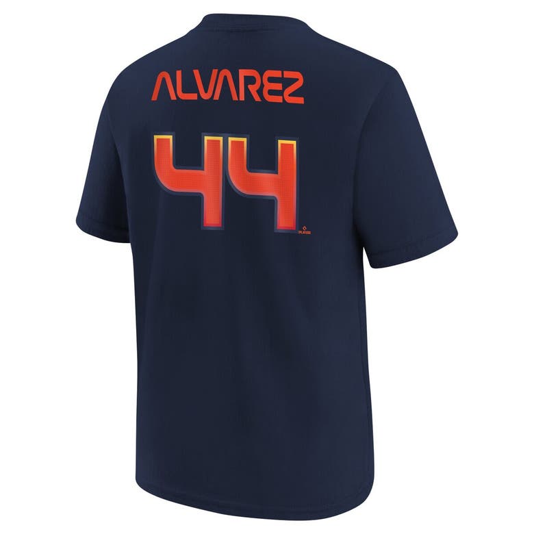 Shop Nike Youth  Yordan Alvarez Navy Houston Astros Fuse City Connect Name & Number T-shirt