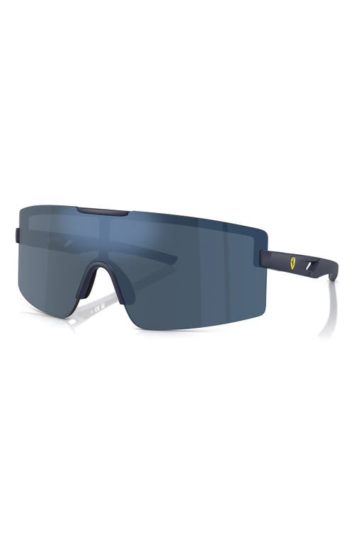 Scuderia Ferrari 43mm Rectangular Sunglasses In Matte Blue