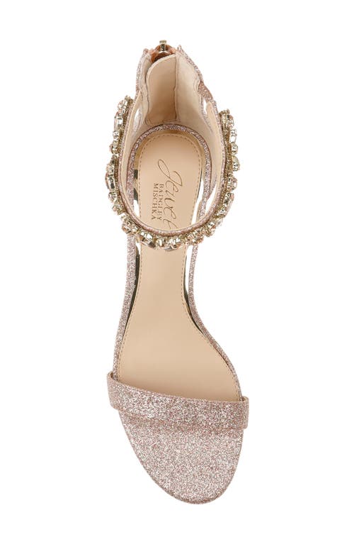 Jewel Badgley Mischka Catalina Ankle Strap Sandal In Rose Gold