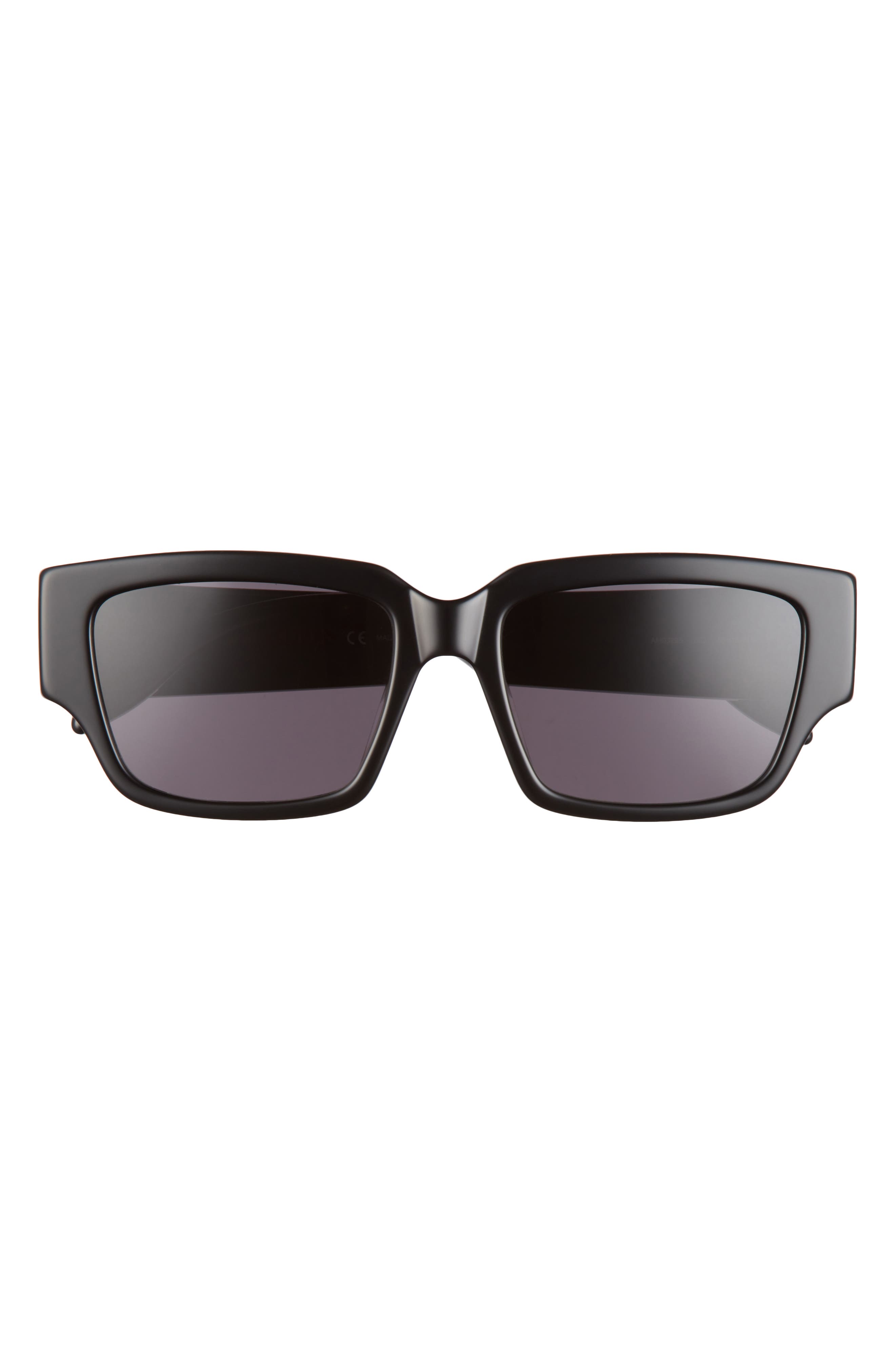 Alexander McQueen 56mm Rectangular Sunglasses in Black at Nordstrom