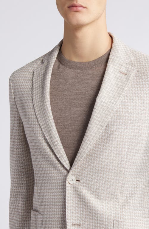 Shop Hugo Boss Boss Hanry Houndstooth Linen & Cotton Blend Sport Coat In Beige