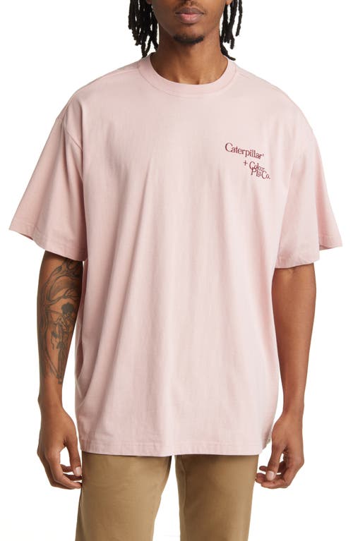 x Colour Plus Co. Embroidered Cotton T-Shirt in Pale Mauve