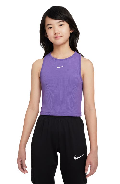 Nike Women's Sportswear Girls' Ribbed Tank Top In Black Raspberry