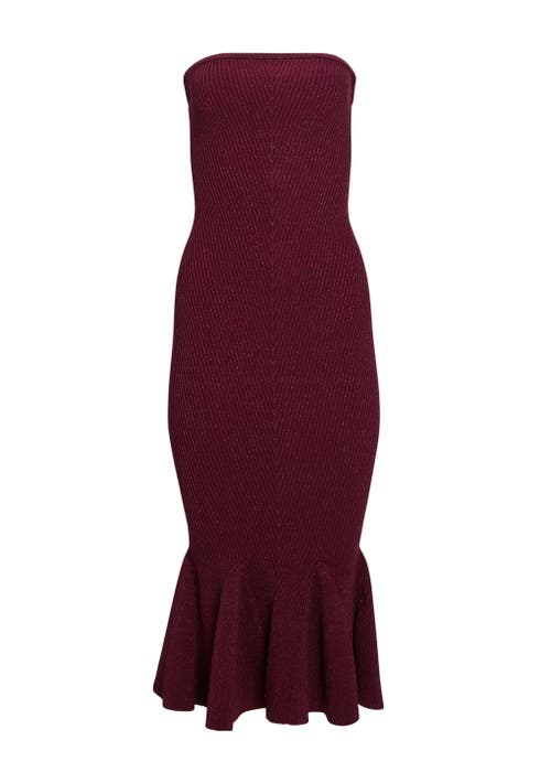 Shop Retroféte Retrofête Blerina Knit Dress In Metallic Port