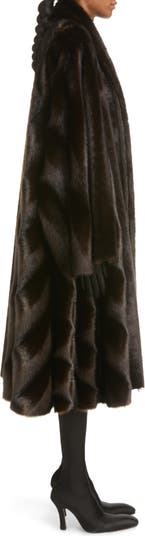 Balenciaga A-Line Faux-Fur Coat