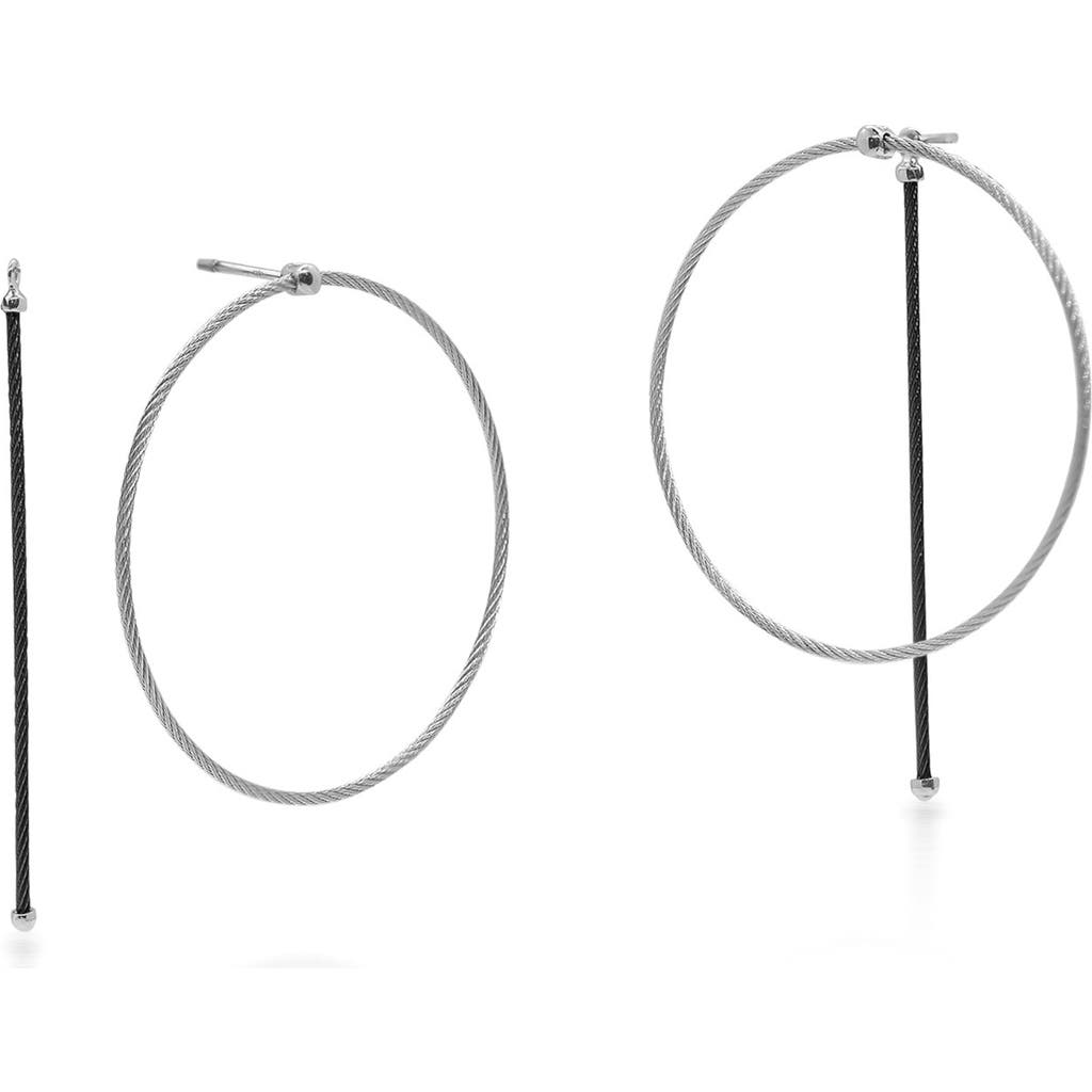 Shop Alor ® Rope Hoop Earrings In Black Gray