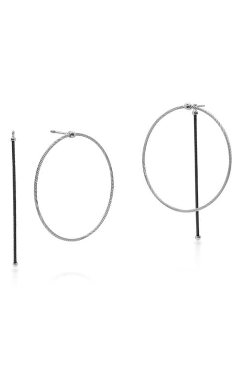 Shop Alor ® Rope Hoop Earrings In Black Gray