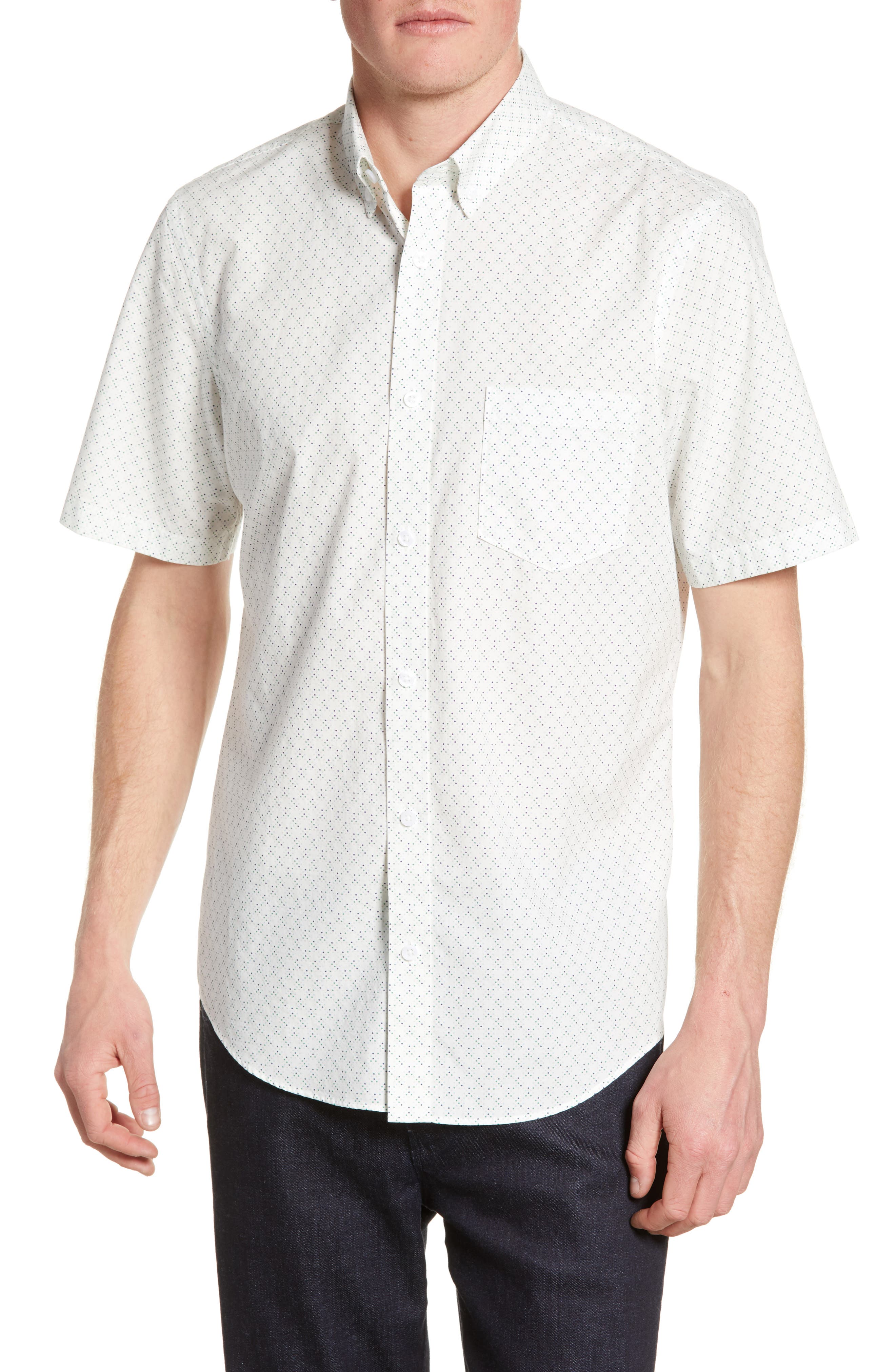 Nordstrom Mens Shop Regular Fit Short Sleeve ButtonDown Shirt Nordstrom