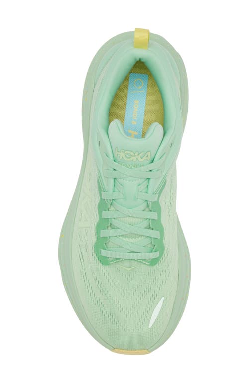 Shop Hoka Bondi 8 Running Shoe In Lime Glow/lemonade