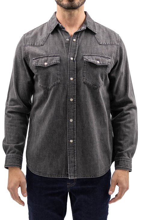 Men's Denim Shirt Casual Slim Fit Button Down Long Sleeve Washed Denim  Shirt : : Clothing, Shoes & Accessories