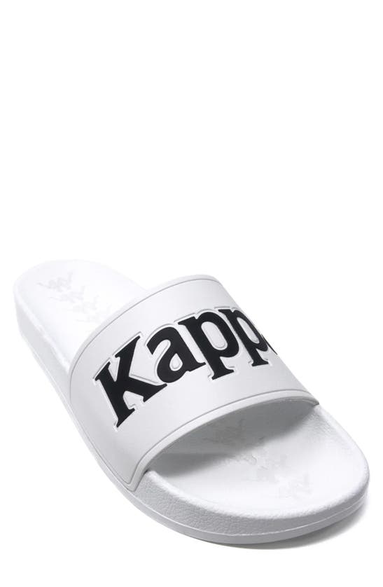 Kappa 222 Banda Adam 9 Slide Sandal In White-black-lt. Grey