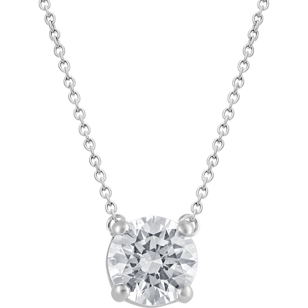 Shop Badgley Mischka Collection 14k Gold Round Cut Lab-created Diamond Pendant Necklace In White
