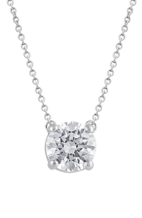 Round Cut Lab Created Diamond Necklace - 0.75ctw
