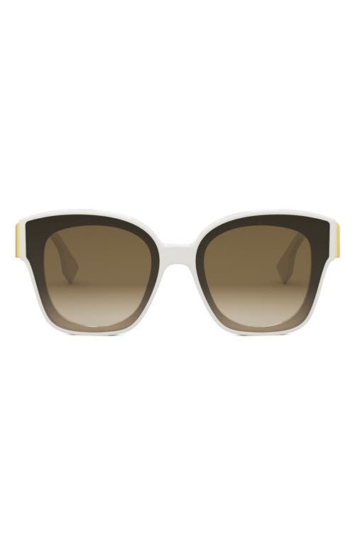 'Fendi First 63mm Square Sunglasses in Ivory /Gradient Brown at Nordstrom