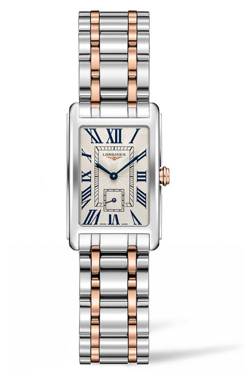 Shop Longines Dolcevita Bracelet Watch, 20.5mm X 32mm In Rose Gold/silver