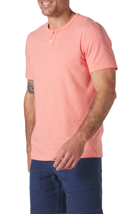 Shop The Normal Brand Short Sleeve Active Henley In Canyon Sunset