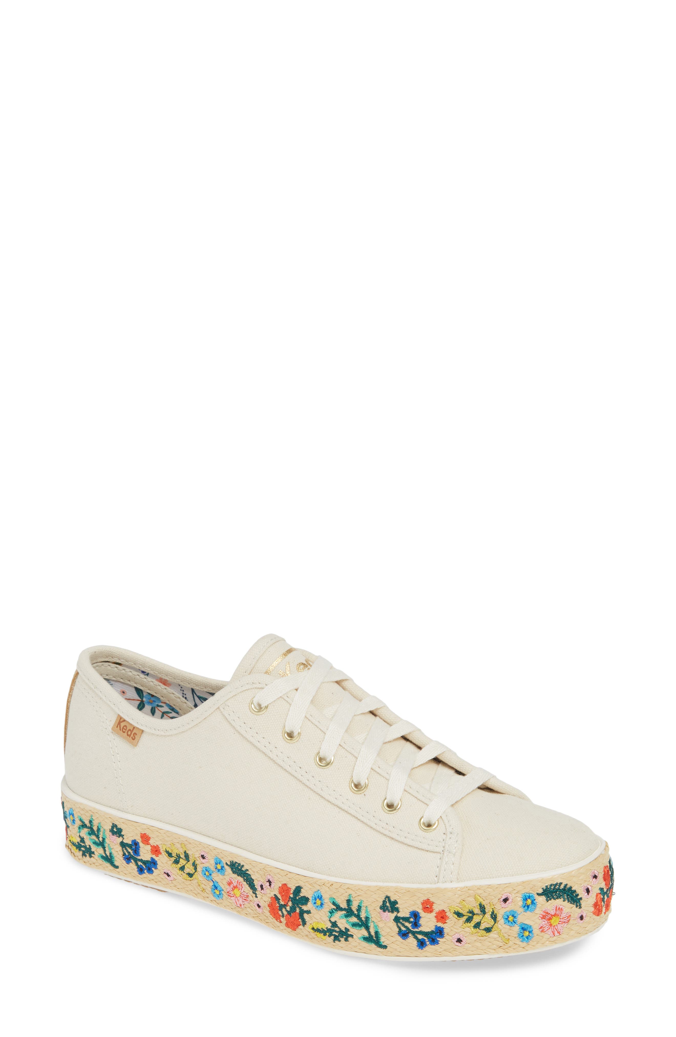 Keds X Rifle Paper Co. Triple Kick Sneaker, Ivory